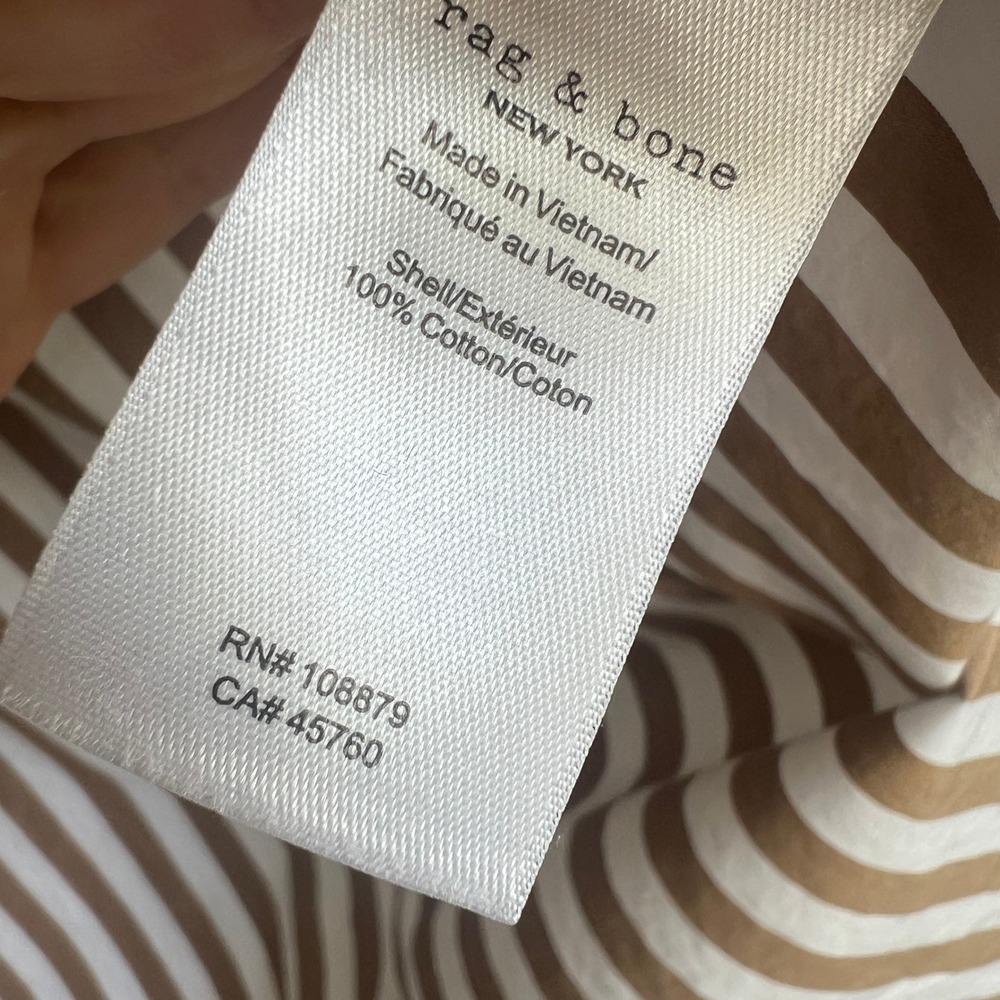 Rag & Bone Maxine Womens Medium Brown White Striped Cotton Button Down Shirt - Picture 6 of 7